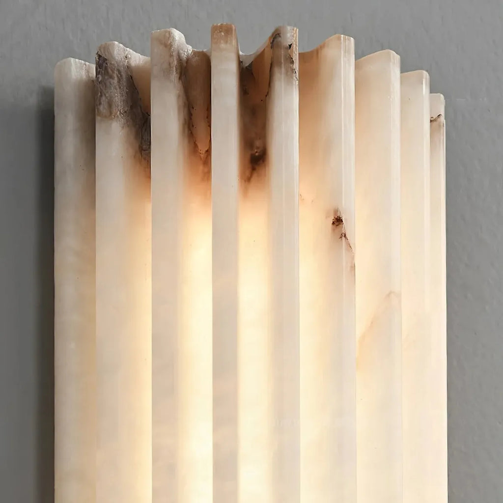 Hand‑Carved Alabaster Wall Light – Built‑In LED with Sculptural Design - view 8