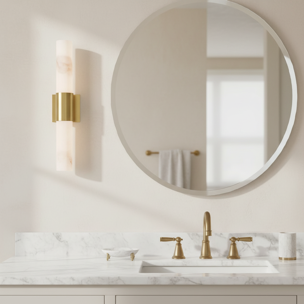 Slim Alabaster Wall Sconce – Modern Luxury Wall Light Fixture - view 2